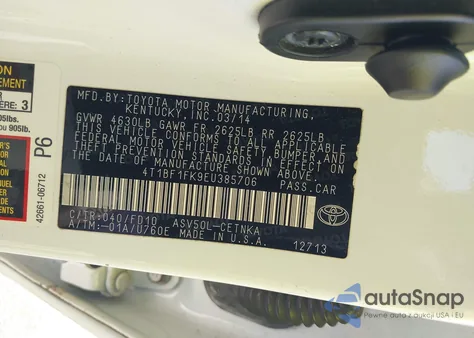 2014 Toyota Camry Le из США, поврежденный, VIN 4T1BF1FK9EU385706